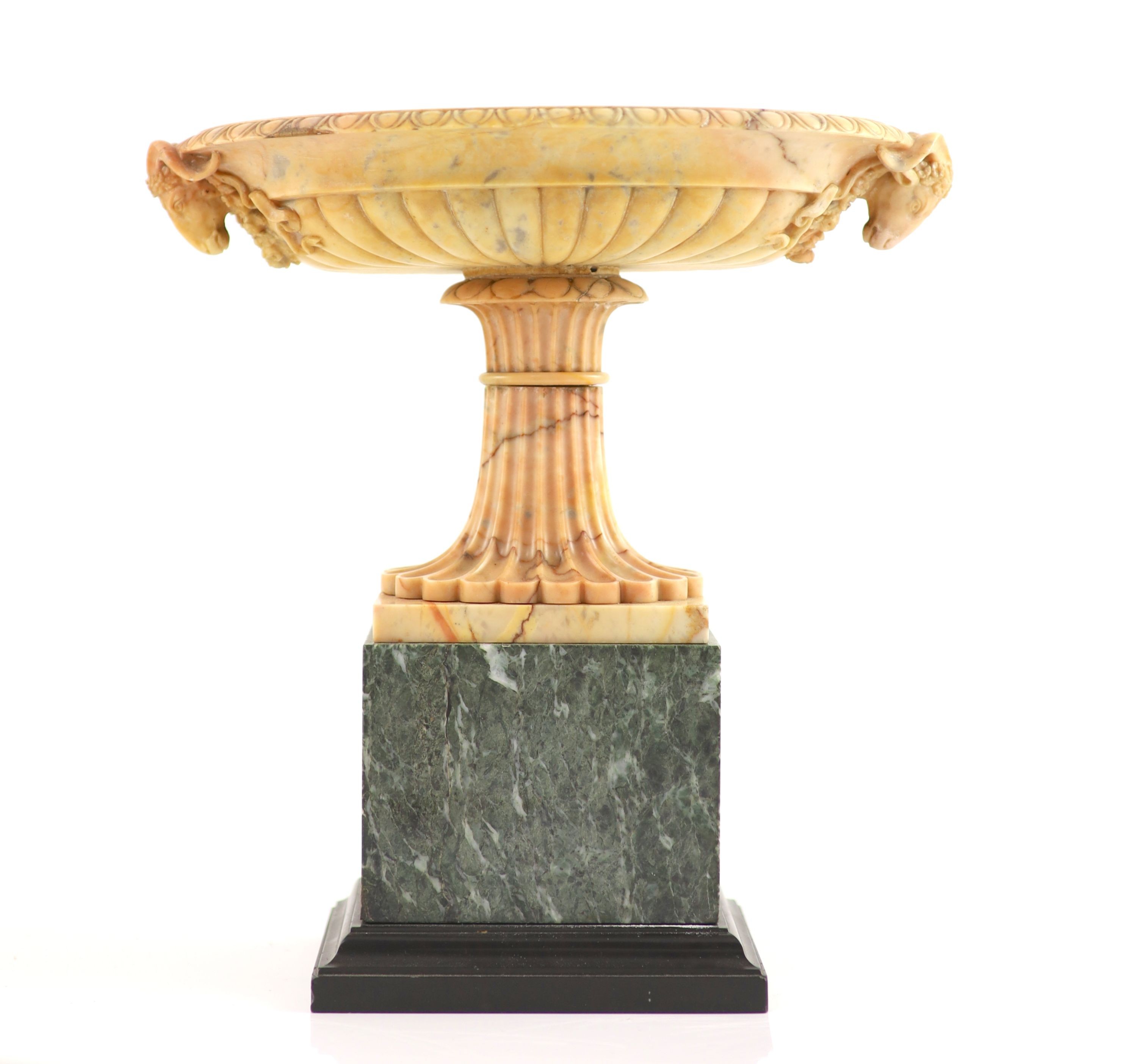 An early 19th century Grand Tour souvenir sienna marble urn H 27.5cm. W 26.5cm. D 17cm.